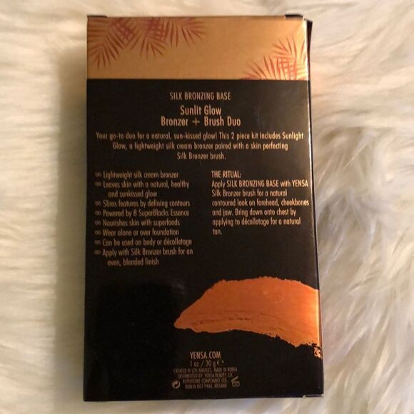 Yensa Beauty Silk Bronzing Base Sunlit Glow Bronzer and Brush Duo New in Box - Picture 9 of 13